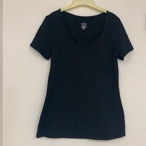 NWOT Torrid Black Tee Shirt Cotton Blend size 0